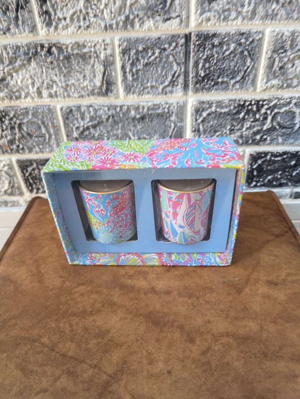 Lilly Pulitzer Colorful Tropical Pattern Scented Candle Set